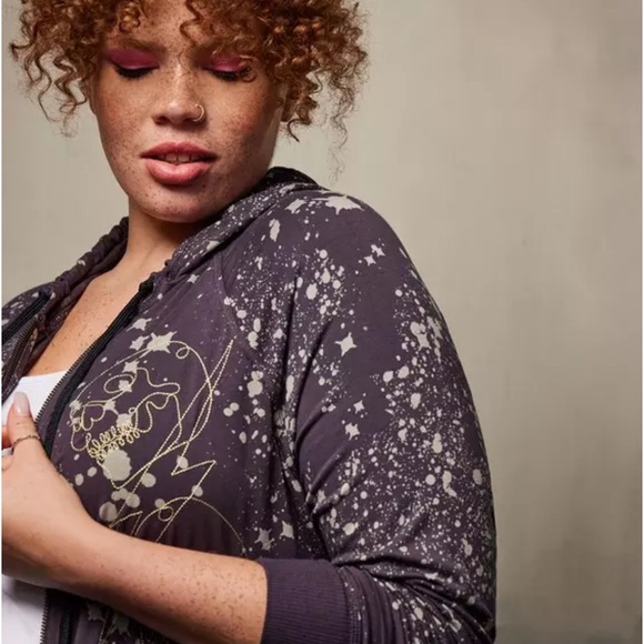 Zip-Up Hoodie - Super Soft LoveSick Skulls Splatter Grey - Picture 4 of 6